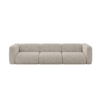 MODULÁRNÍ pohovka MIRA-S2, 3místná, 319 × 89 × 70 cm, béžová, velur - černá/béžová, kompozitní dřevo/textil (319/70/89cm) - ALTDECOR