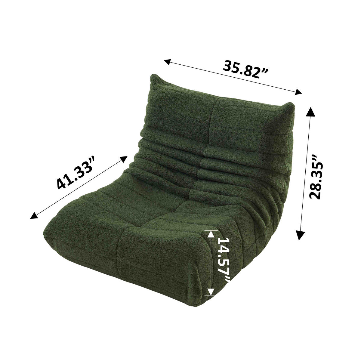 SITZSACKSOFA bodengofa 110/85/79 cm Grün mit Rückenlehne - Grün, Textil (85/79/110cm) - MIVRAY