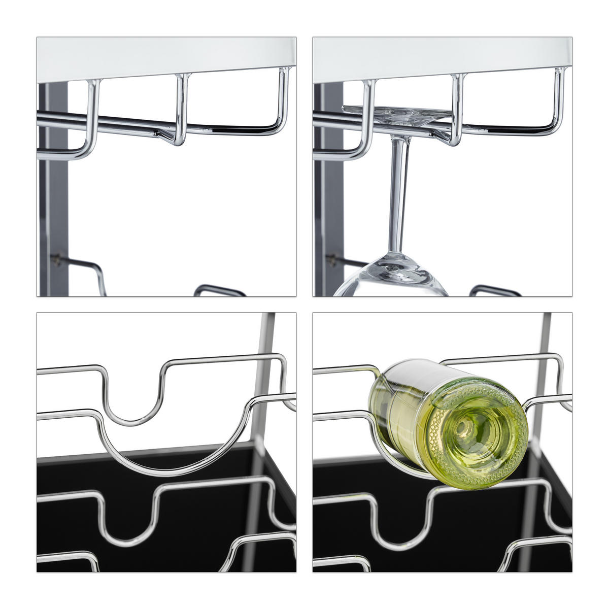 SERVIERWAGEN - Multicolor, Glas/Metall (40/75/70cm) - Relaxdays