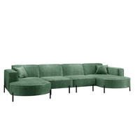 WOHNLANDSCHAFT Valencia Xl - Grün, Holzwerkstoff/Textil (384/80/165cm) - Fun Möbel