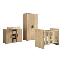BABYZIMMER Set Keelia Eiche Melamin 4tlg Möbel - Eichefarben, Kunststoff (100/1/200cm) - 58aufmkessel