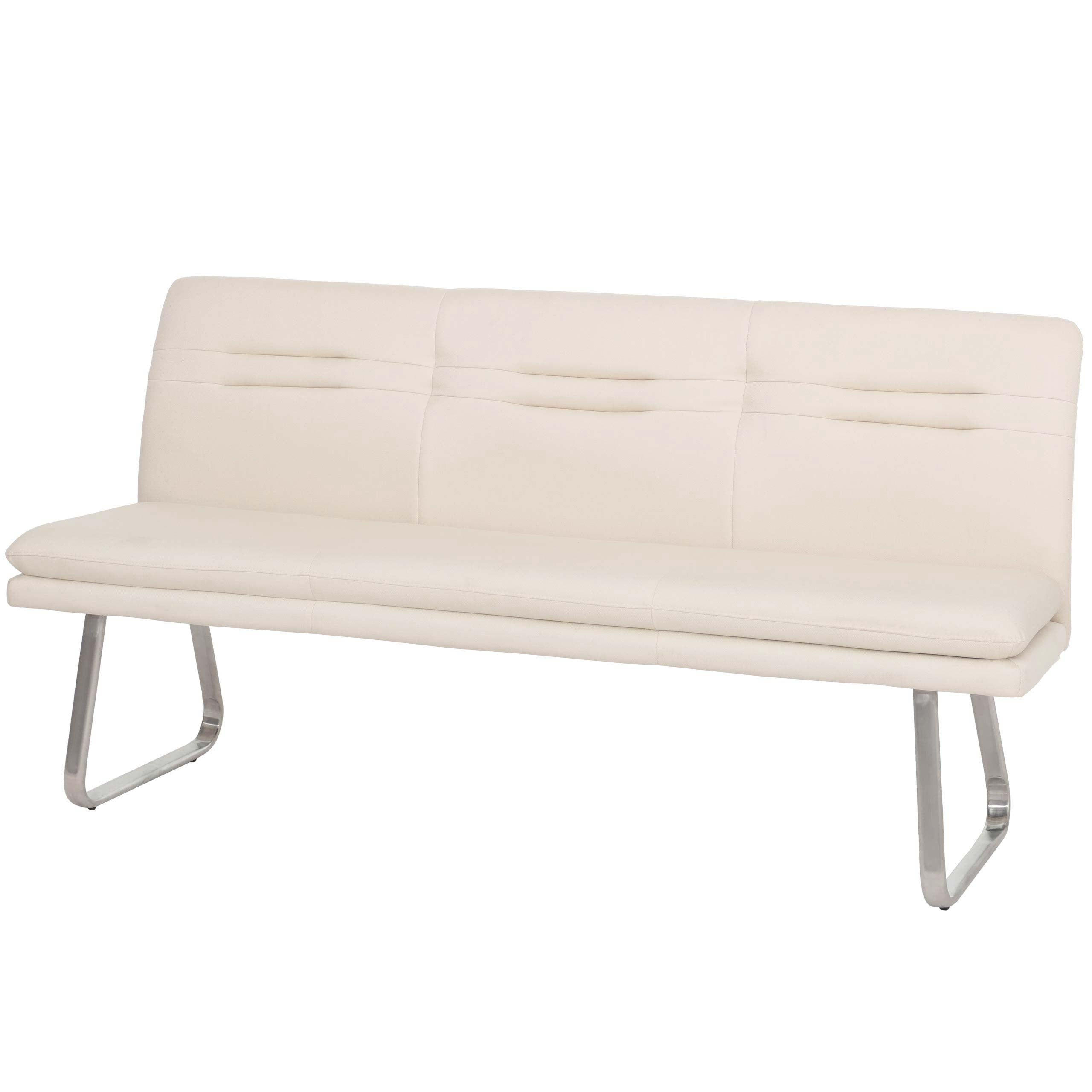 SITZBANK Cremeweiß, Silber - Beige/Silberfarben, Textil (180/90/59cm) - MCW