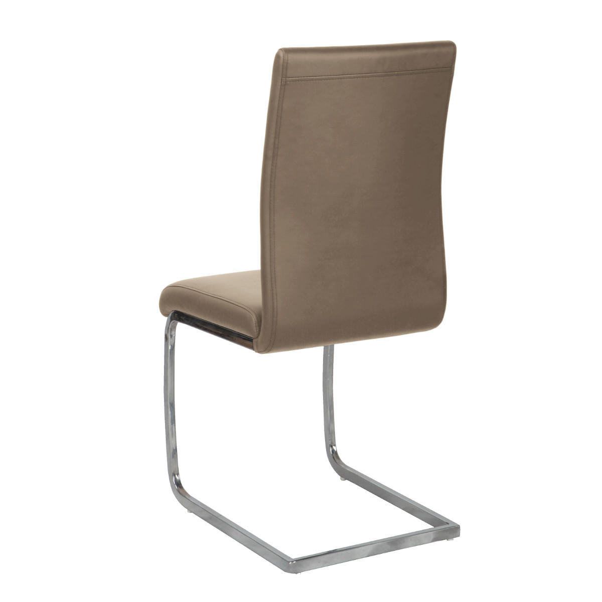 SCHWINGSTUHL LUCY Freischwinger 2er Set Kunstleder Taupe - Beige, Textil (43/98/49cm) - SVITA