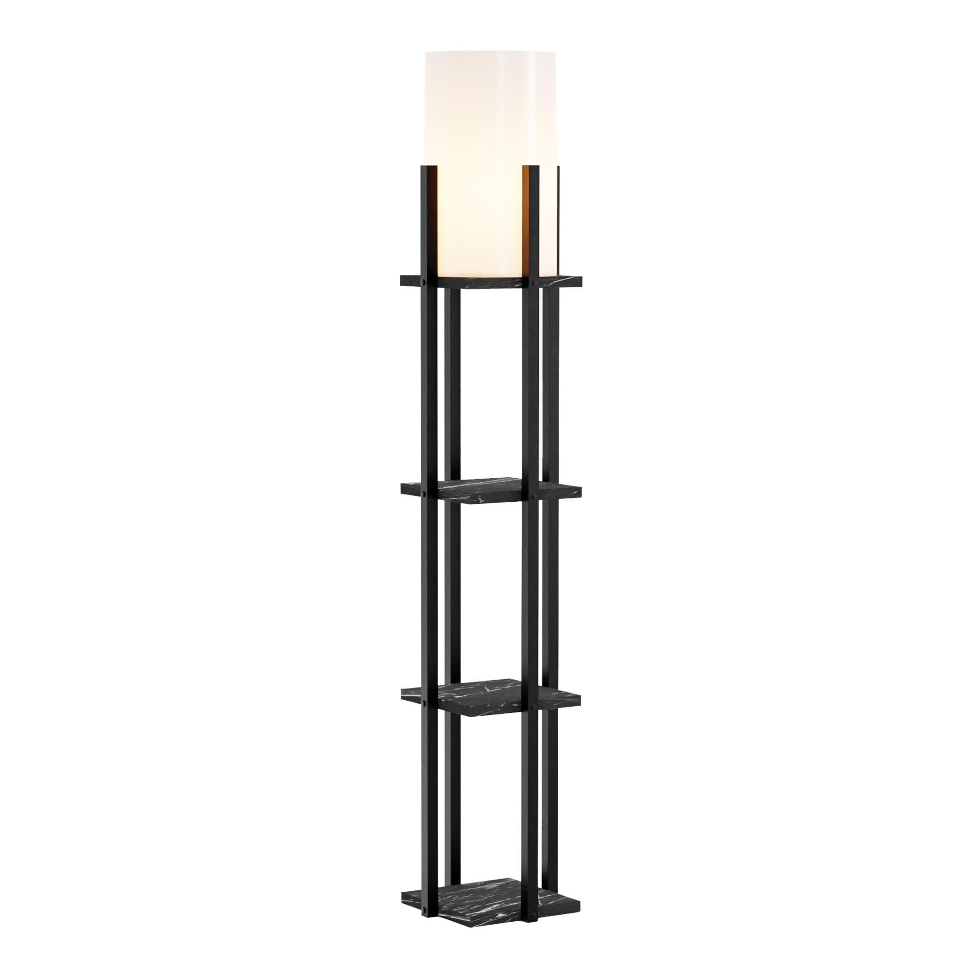 STEHLEUCHTE Stourbridge - Schwarz, Holzwerkstoff (25/25/130cm) - lux.pro