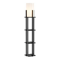 STEHLEUCHTE Stourbridge - Schwarz, Holzwerkstoff (25/25/130cm) - lux.pro