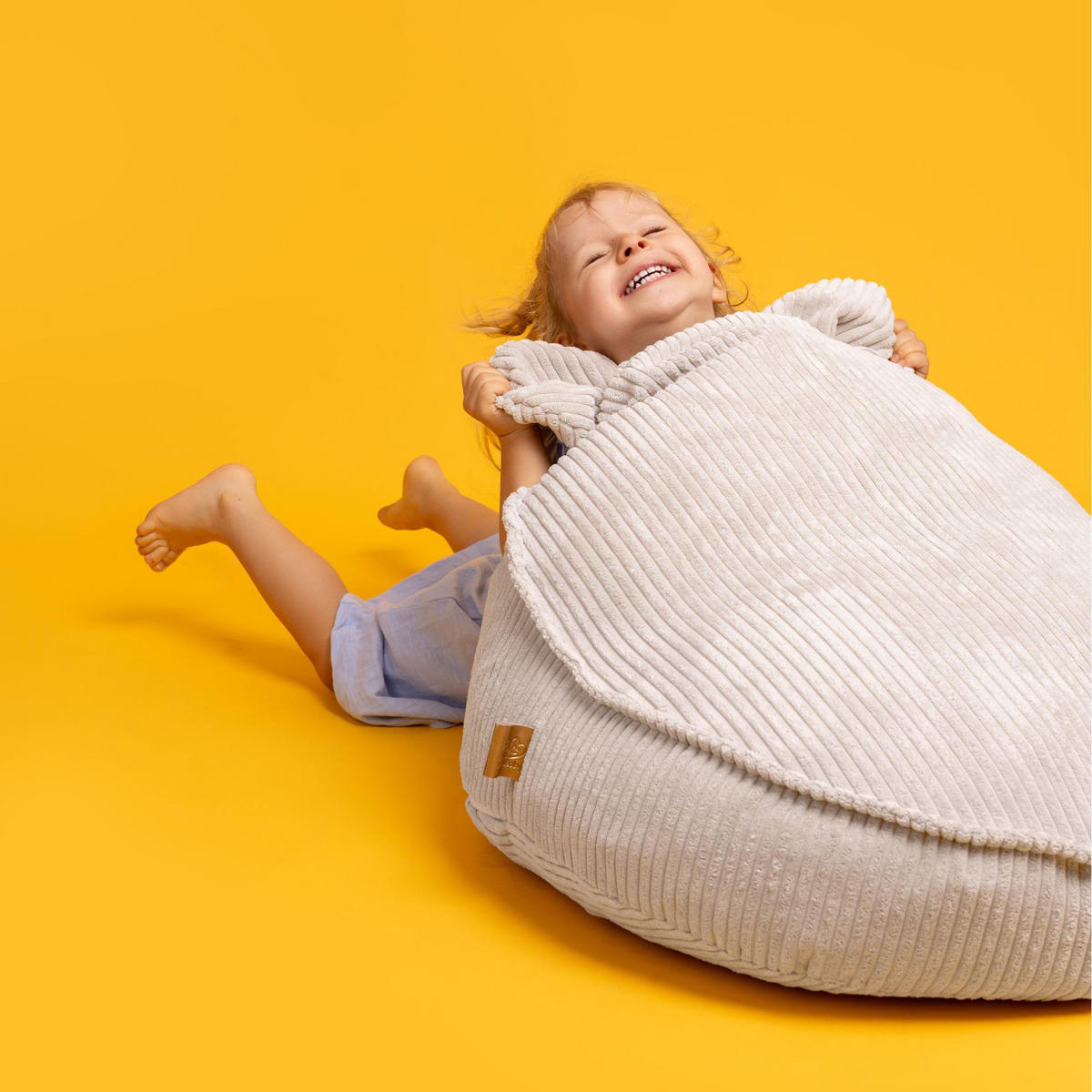 SITZSACK für Kinder, Bär, Aesthetic, Ecru - Ecru, Textil (58/50/67cm) - MeowBaby