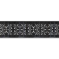 SICHTSCHUTZSTREIFEN Design Vlies Ornament für Doppelstabmatten Schwarzgrau 2,6m - Schwarz, Kunststoff (260/19cm) - ZAUN|ZU