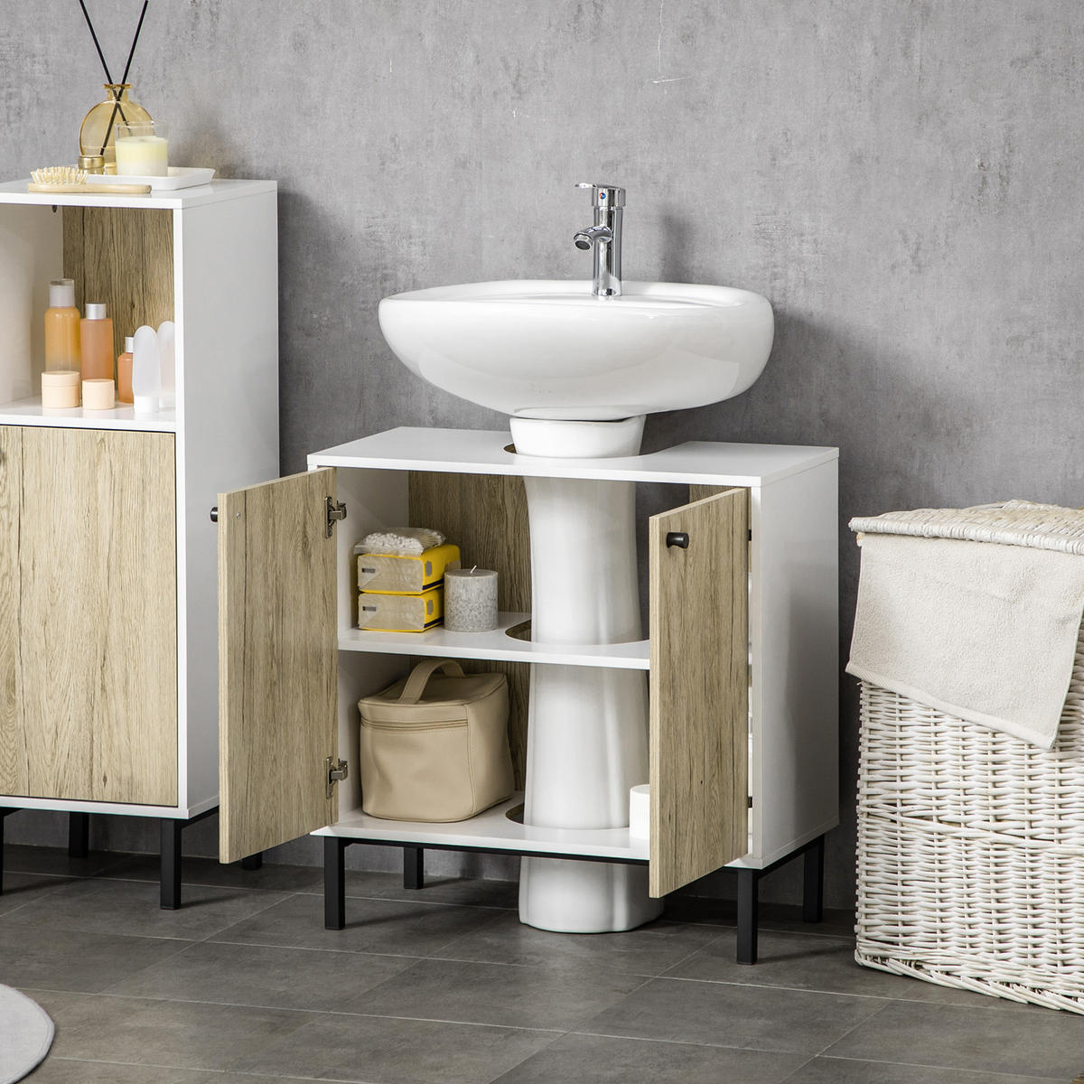 HÄNGESCHRANK Eiche 1 Stück - Beige, Kunststoff (60/60/30cm) - GiPP