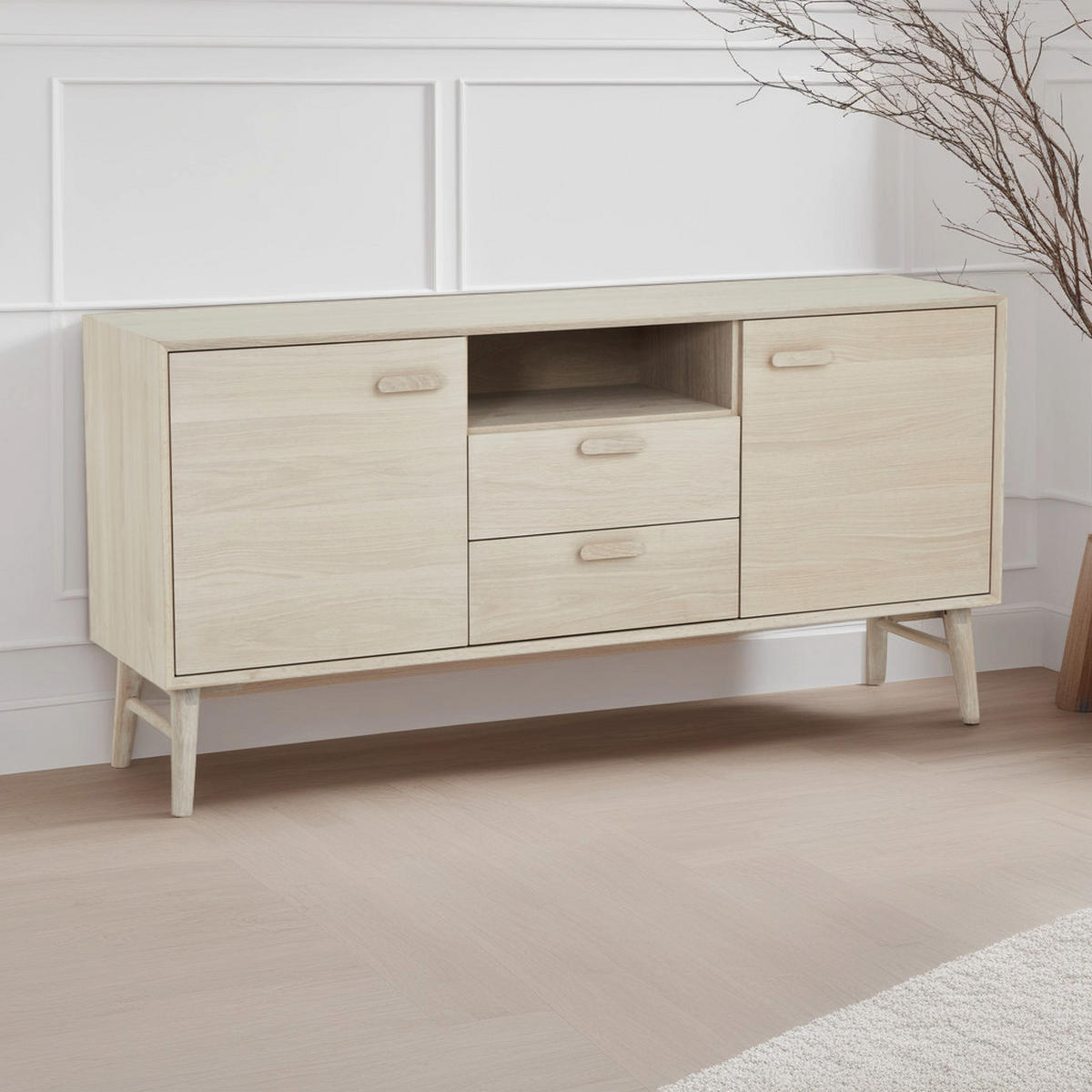 SIDEBOARD Eiche massiv - Eichefarben, Holz/Holzwerkstoff (160/79/42cm) - Furnhouse