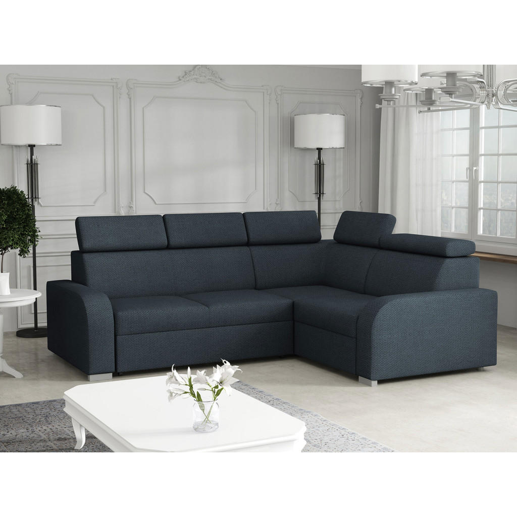 Thumbnail - Mirjan24 Ecksofa, Dunkelblau, Textil, L-Form,L-Form, 250x200 cm, Wohnzimmer, Sofas & Couches, Wohnlandschaften, Ecksofas