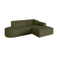 ECKSOFA Ottomane Rechts IREA-L1-v3 - 232x165x77 cm Grün - Platinfarben, Holzwerkstoff/Textil (232/165cm) - ALTDECOR