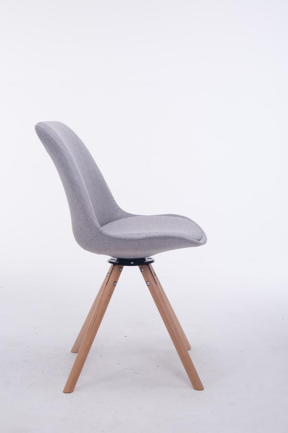 BESUCHERSTUHL Stoff grau - Eukalyptusholzfarben/Grau, Holz/Textil (48/84/56cm) - CLP
