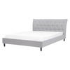 POLSTERBETT mit Lattenrost 160x200 cm Grau Saverne - Hellgrau, Textil (160/200cm) - Beliani