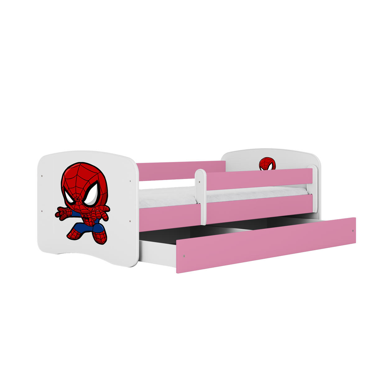 KINDERBETT Spiderman mit Schublade 160/80 90/61/164 - Rosa, Holzwerkstoff (80/160cm) - RAUMHIRSCH FURNITURE