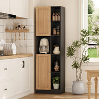 GESCHIRRSCHRANK Schwarz 50/35.5/170 - Schwarz, Holzwerkstoff (50/170/35.5cm)