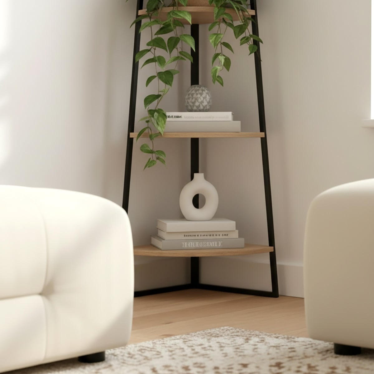 ECKREGAL mit 5 Etagen im Holzdekor H180 cm - Colorado - Schwarz, Holzwerkstoff (36/180/184cm) - Calicosy