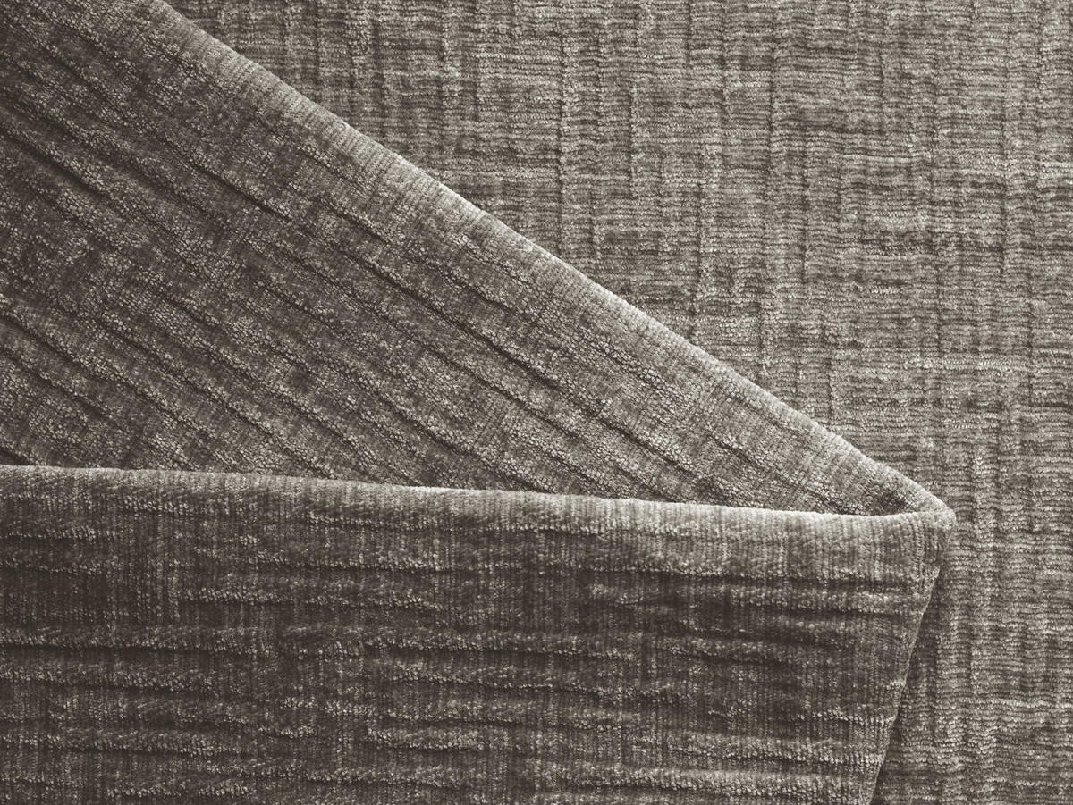 4-SITZER-SOFA Chenille Stoff Grau - Taupe/Braun, Holz/Textil (270/73/95cm) - Makamii