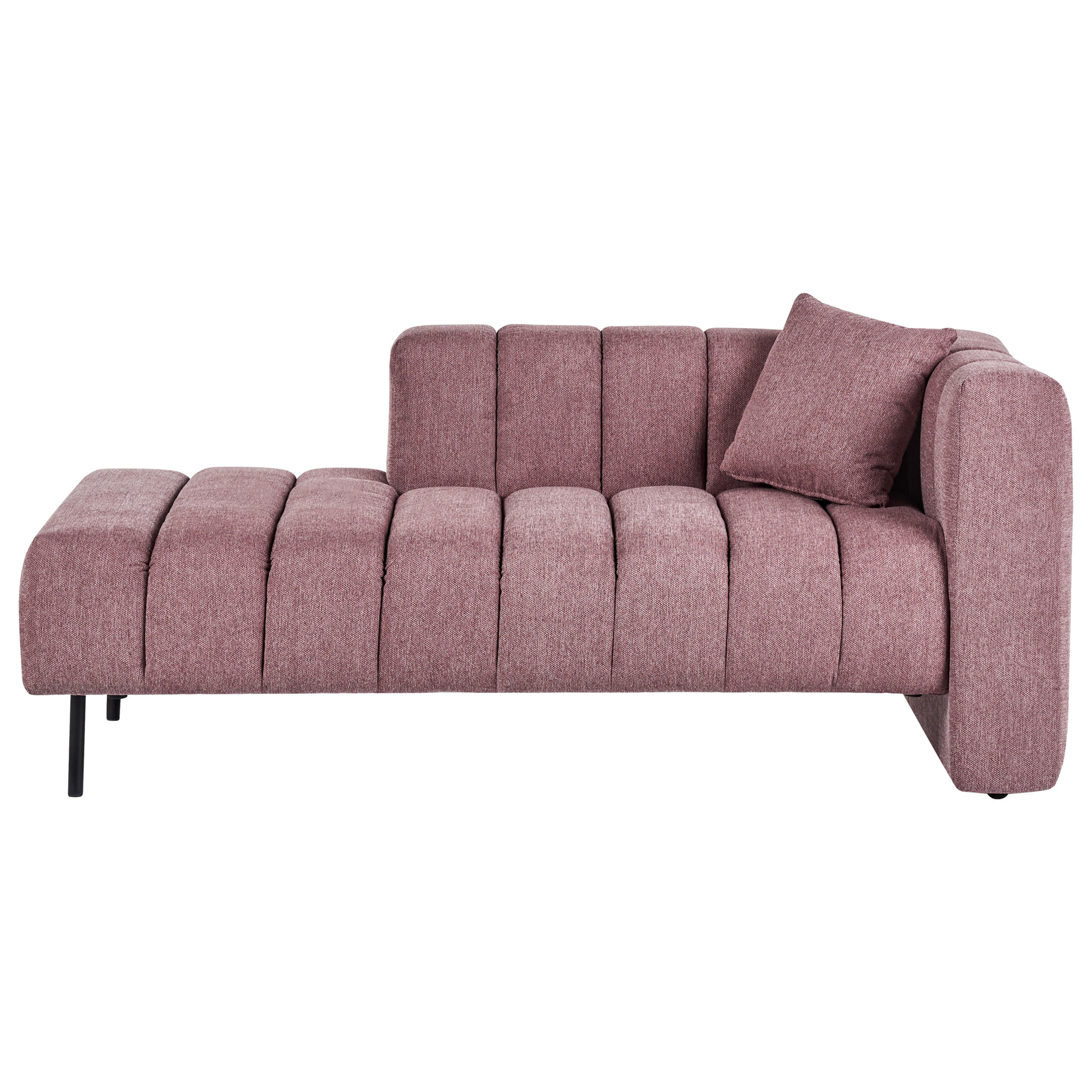 CHAISELONGUE-RECHTSSEITIGE Stoff Rosa Lannils - Pink/Schwarz, Textil (173/73/79cm) - Beliani