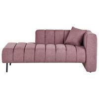 CHAISELONGUE-RECHTSSEITIGE Stoff Rosa Lannils - Pink/Schwarz, Textil (173/73/79cm) - Beliani