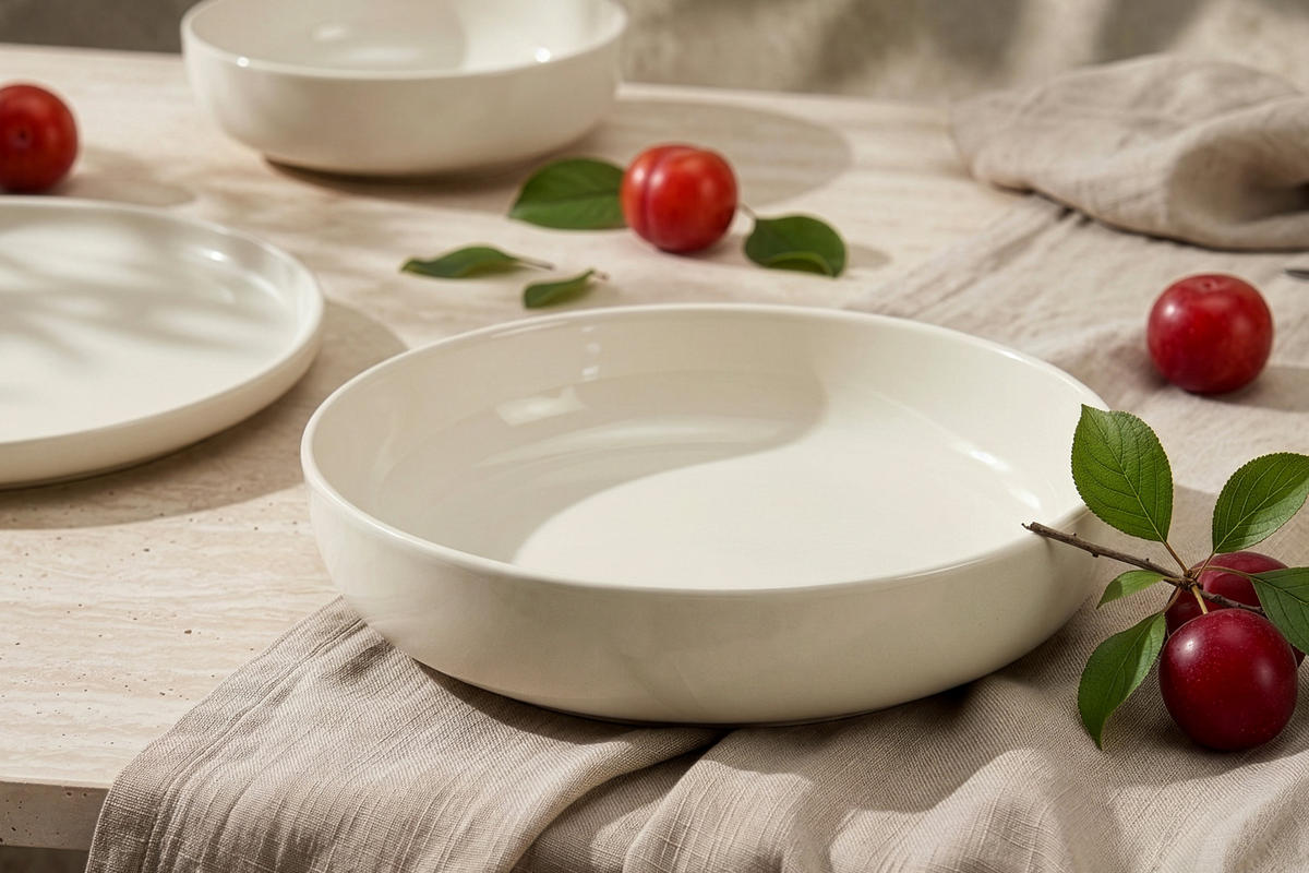 TELLER-SET VICTO 6-tlg Suppenteller - Beige, Keramik (18cm) - KONSIMO®