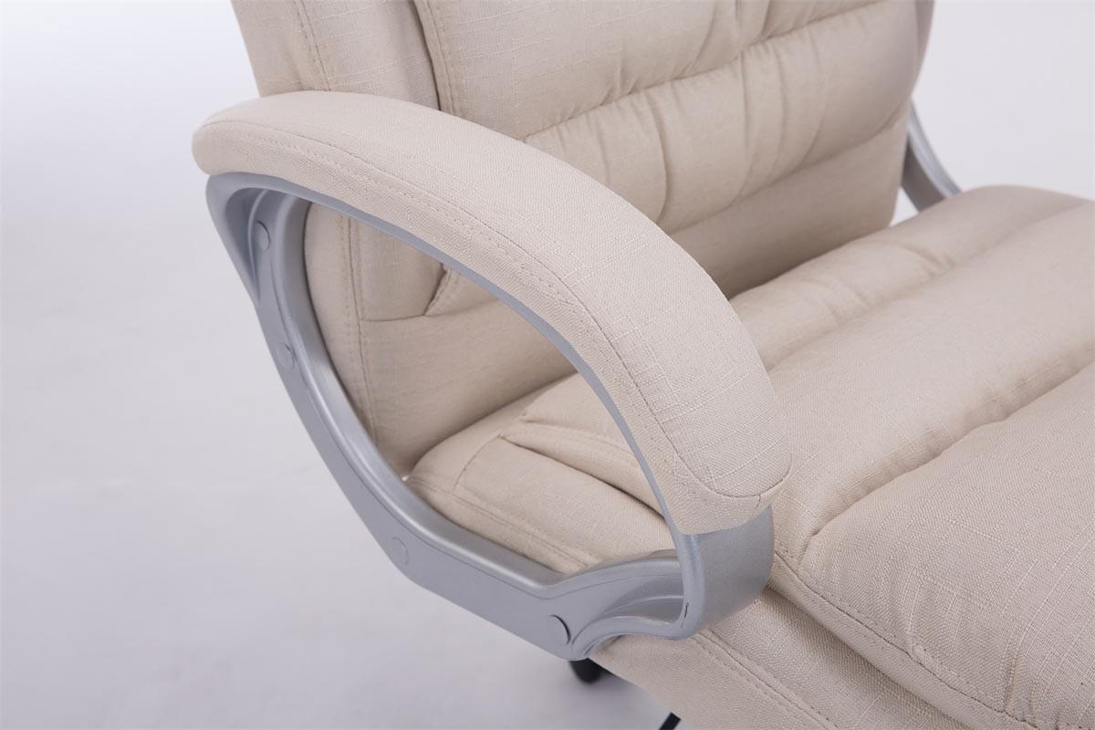 BÜROSTUHL SOUK Stoff 116x68x77 Creme Stoff Metall - Creme, Textil/Metall (68/116/77cm) - DELUKE