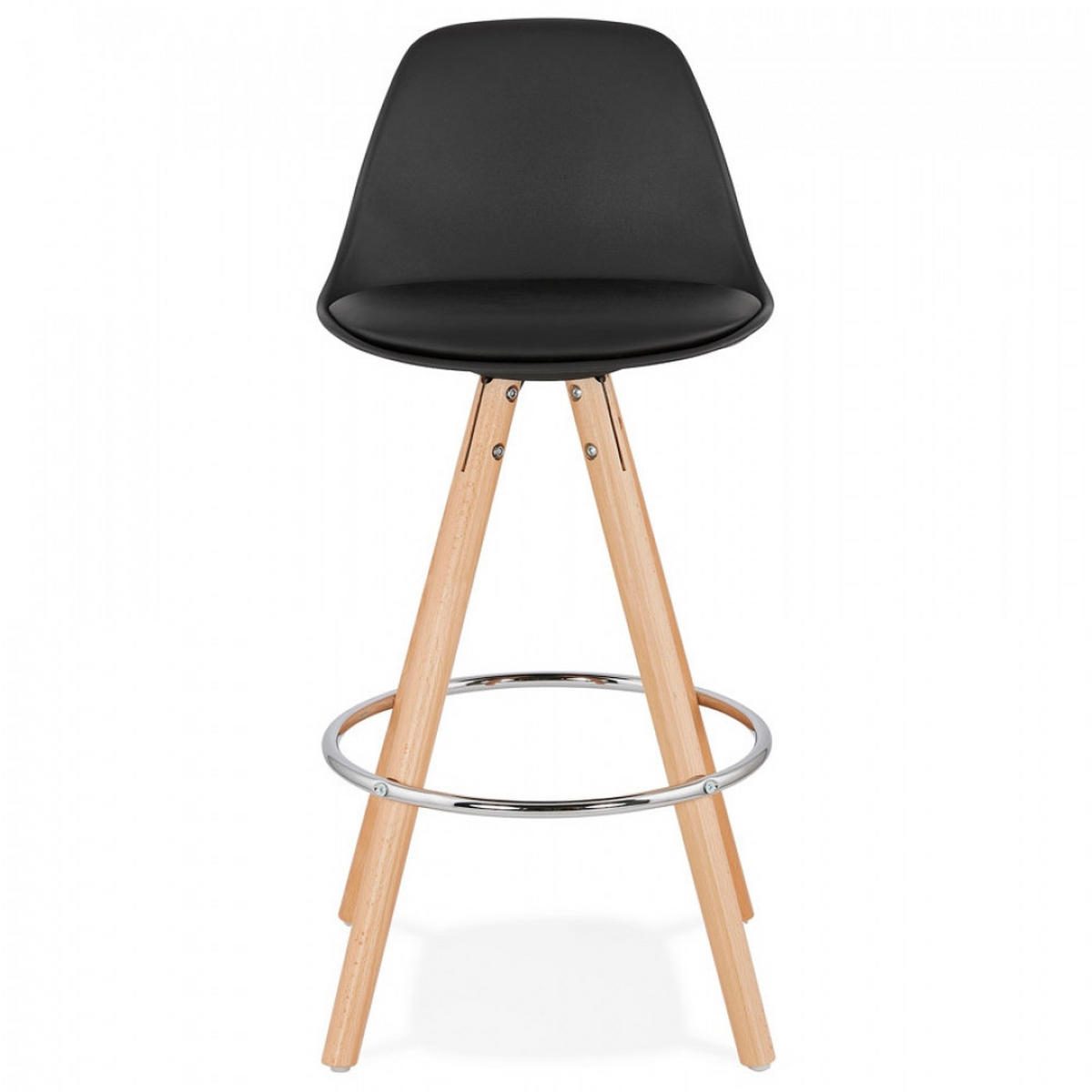 BARHOCKER Schwarz 42x85x42cm - Buchefarben/Schwarz, Holz/Kunststoff (42/85/42cm) - AlterEgo