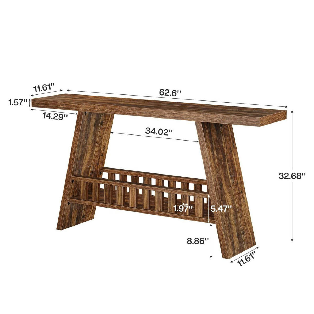 KONSOLENTISCH Holzoptik modern mit Ablage 160/30/83 cm - Ahornfarben/Braun, Holzwerkstoff (30/160/83cm) - Quality Elegance