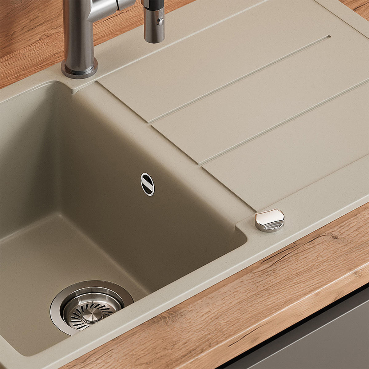 SPÜLBECKEN Kapstadt Beige 78 x 50 cm - Beige, Keramik (78/20/50cm) - Bergstroem