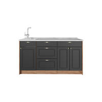 KUCHYNSKÝ BLOK Fame-Line, Antracitovo-zlatý vidiecky dom, 150 cm, AP Marble - dub medový/antracitová, kompozitné drevo (150/82/60cm) - Vicco