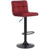 BARHOCKER Fani, Gestell schwarz, Samt Rot - Rot/Schwarz, Textil/Metall (40/85/40cm) - TPFLiving