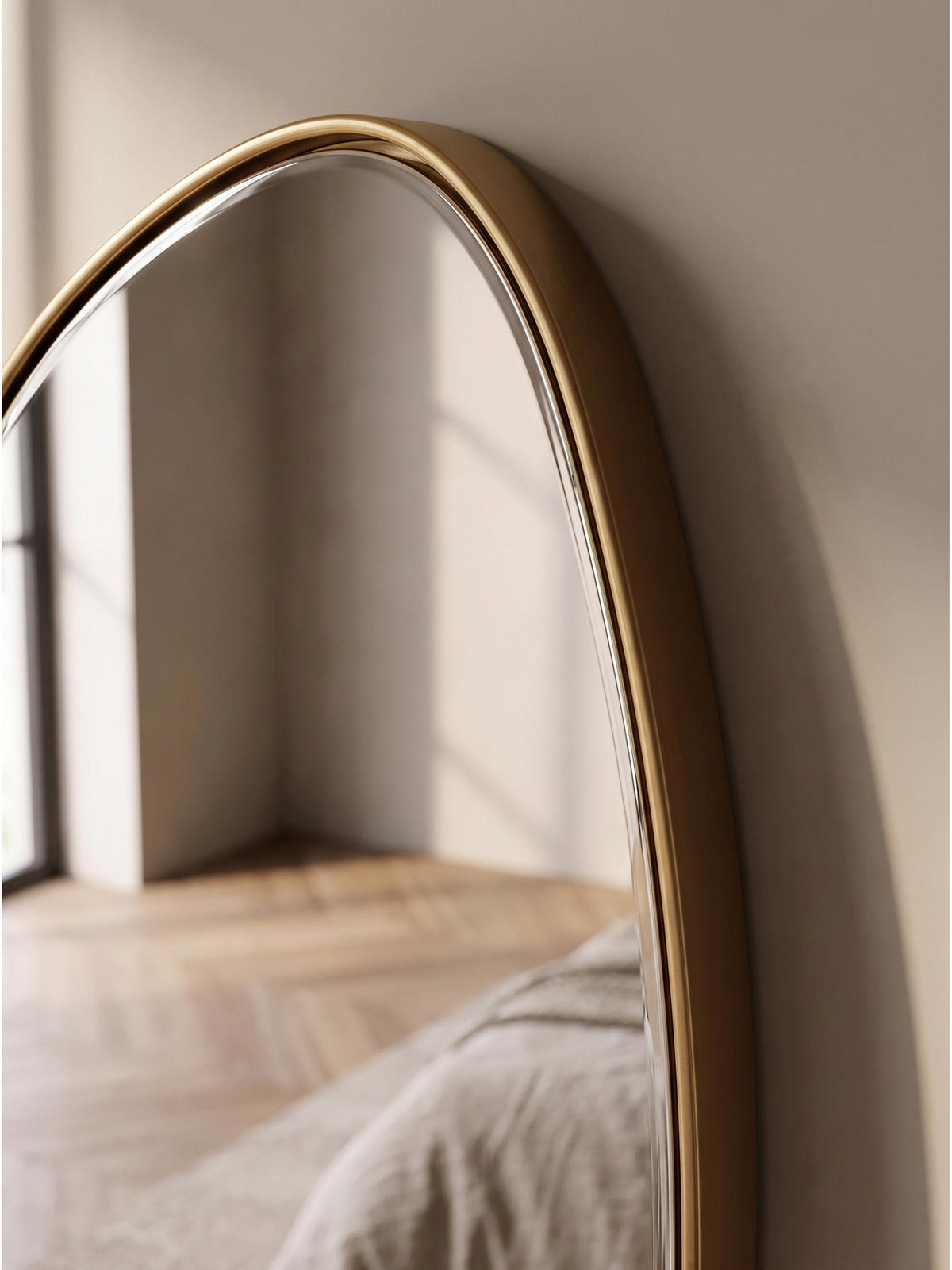 WANDSPIEGEL Asymmetrisch Metall Gold 33x90 cm Modern - Goldfarben, Glas (33/90/3cm) - KADIMA DESIGN