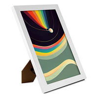 POSTER Set mit 4 Abstrakt Kugel Moderne Galaxien A4 Weißer Rahmen - Weiß, Papier (29.7/3cm) - Nacnic