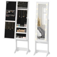 STANDSPIEGEL DE-18884 16 LEDs Weiß - Weiß, Holzwerkstoff (36/136/30cm) - ComfortXL