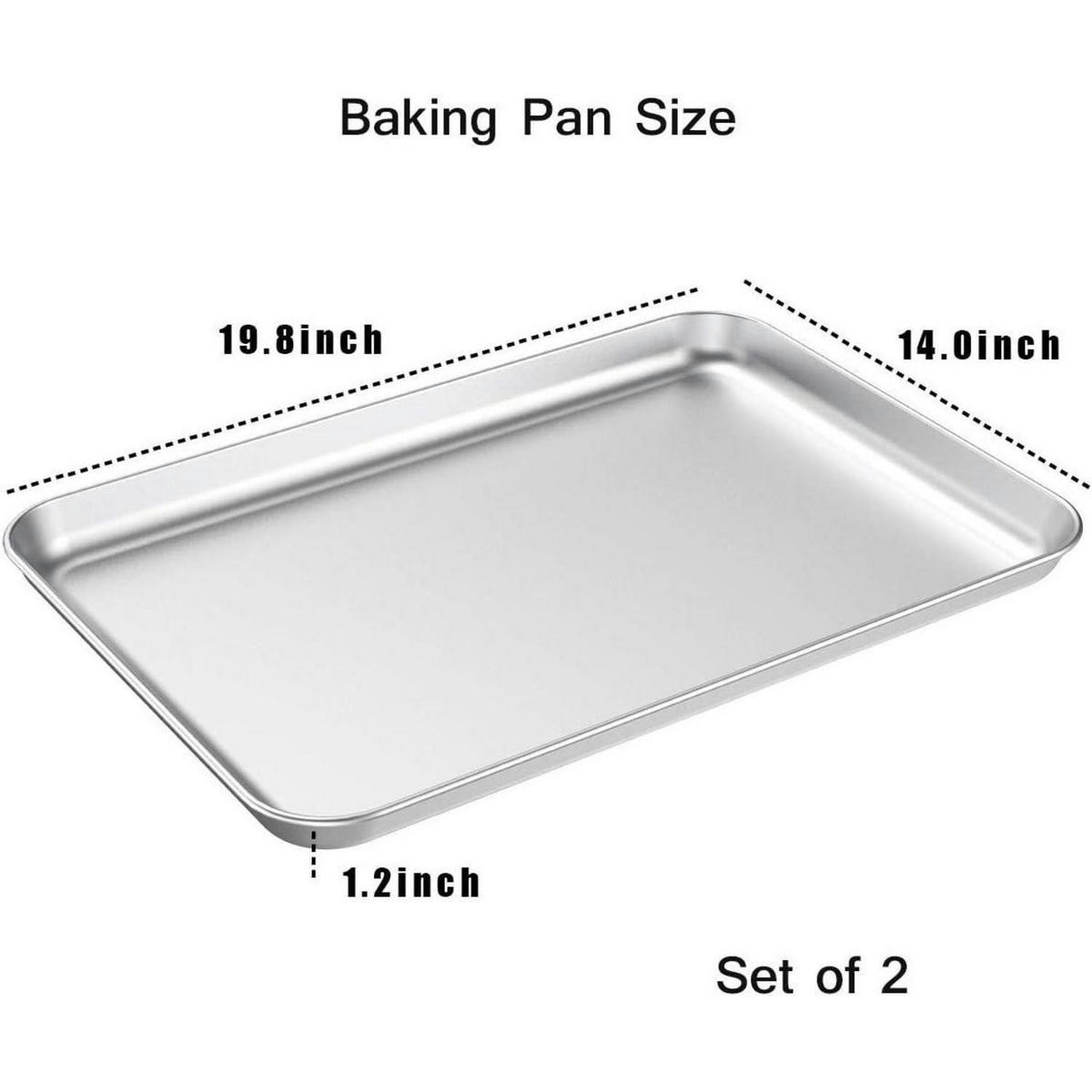 BACKBLECH-SET 2 Stück Edelstahl 50,8 x 35,6 cm - Silberfarben, Metall (35.6/2.5/50.8cm)