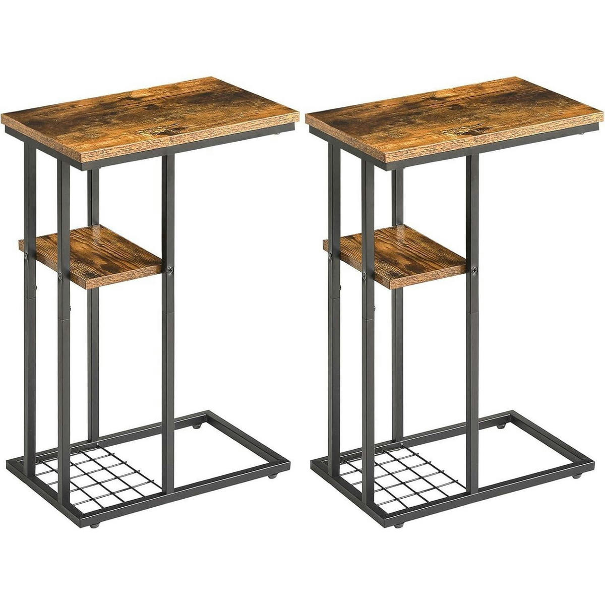 BEISTELLTISCH 2er-Set mit Lagerregal 40 x 26 x 61.5 cm - Multicolor, Metall (40/26/61.5cm)