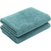 DUSCHTÜCHER, 2er-Set, 70x140 cm, 100% Baumwolle, Blau - Petrol, Textil (70/140cm) - Zollner