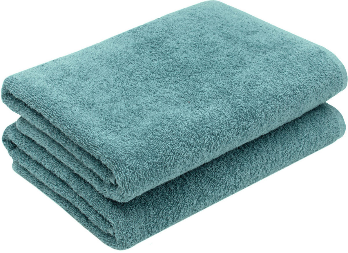 DUSCHTÜCHER, 2er-Set, 70x140 cm, 100% Baumwolle, Blau - Petrol, Textil (70/140cm) - Zollner