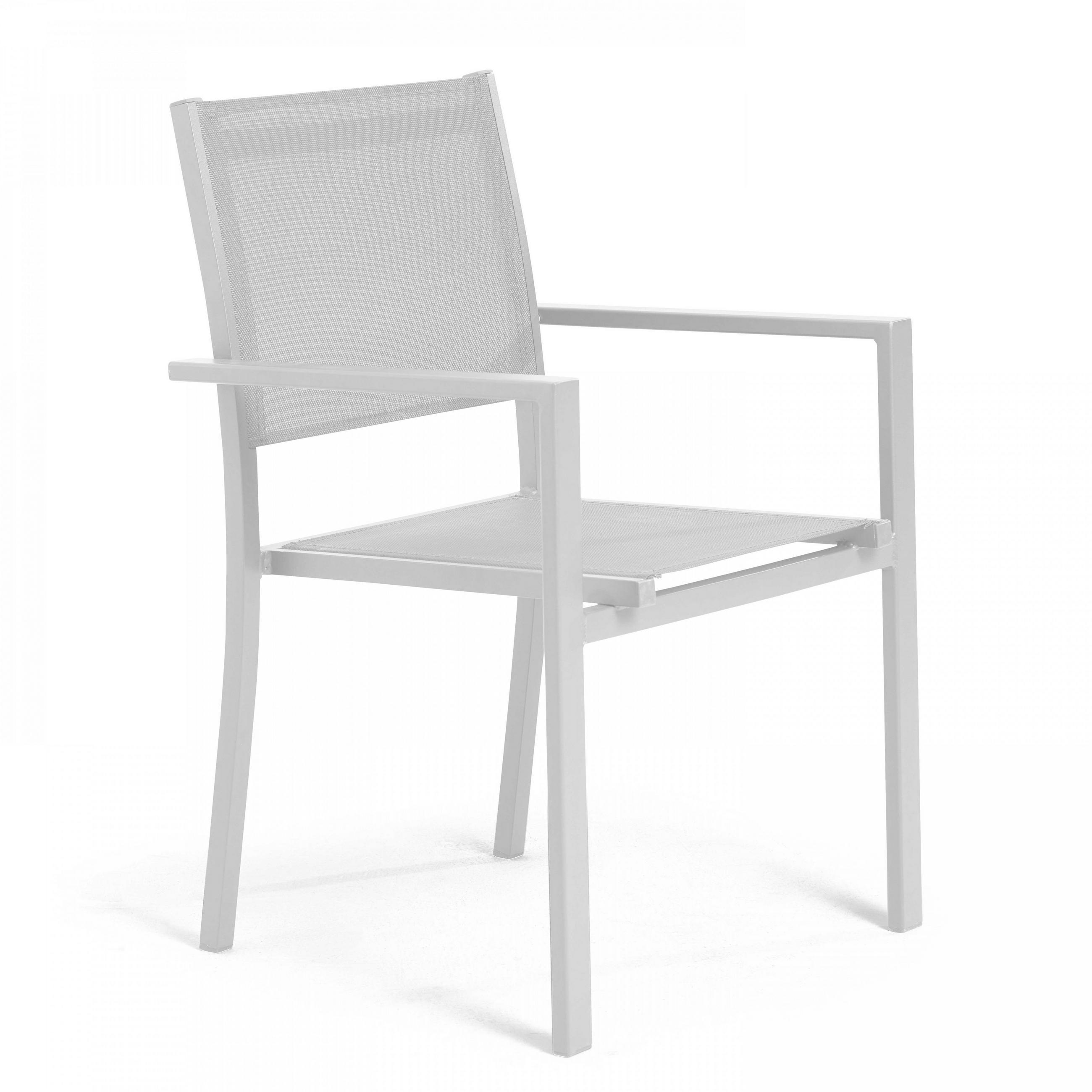 GARTENSTUHL, Weiß - Weiß, Metall (55/90/57cm) - Oviala