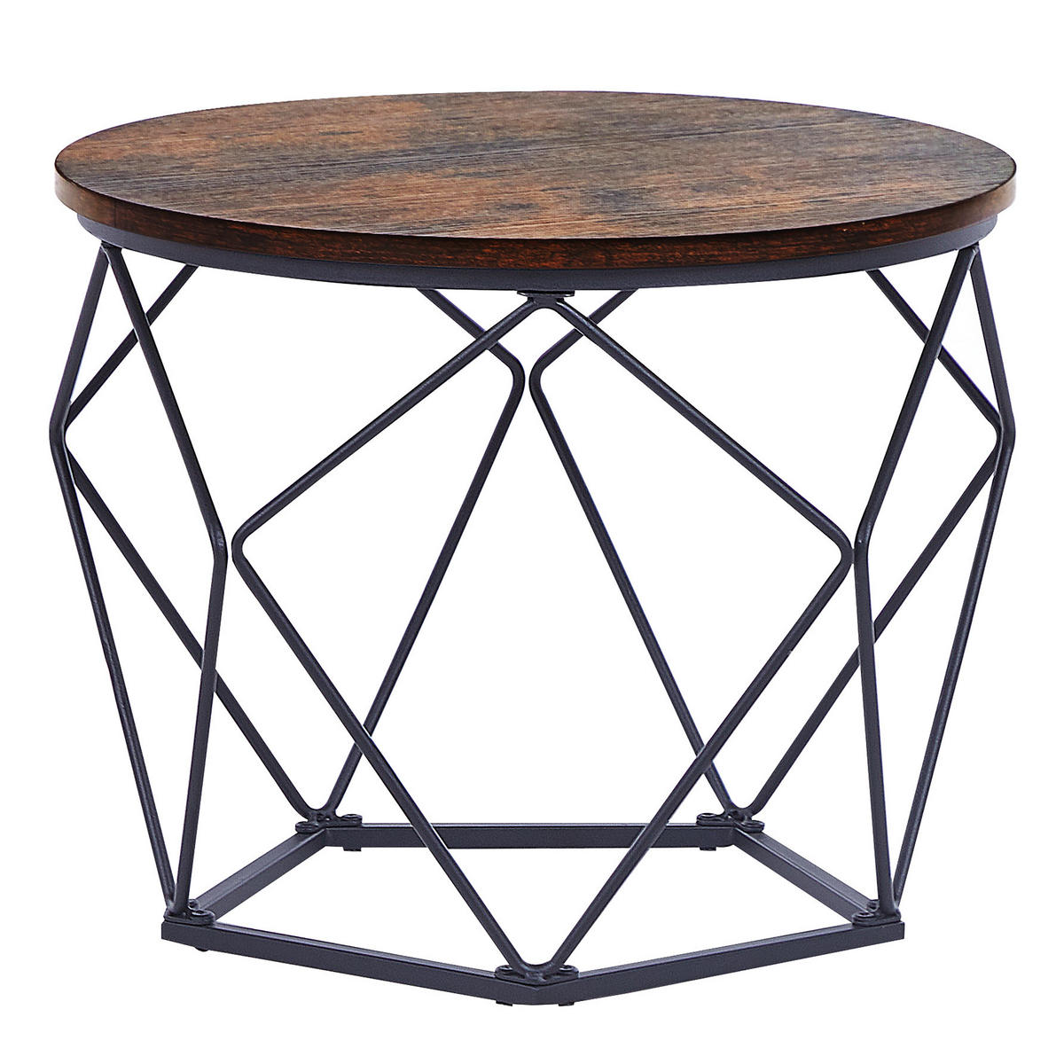 COUCHTISCH 2er-Set Rund Dunkel Holz, Schwarz Bruni - Dunkelbraun, Holzwerkstoff (50/50cm) - Beliani