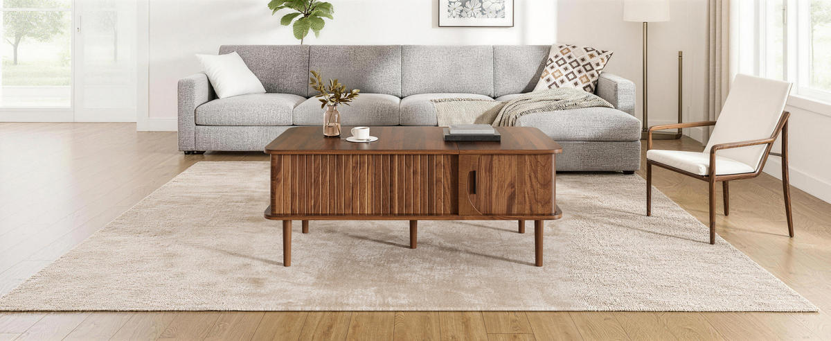 COUCHTISCH höhenverstellbar walnuss - Walnussfarben, Holzwerkstoff (48/100/55.5cm)