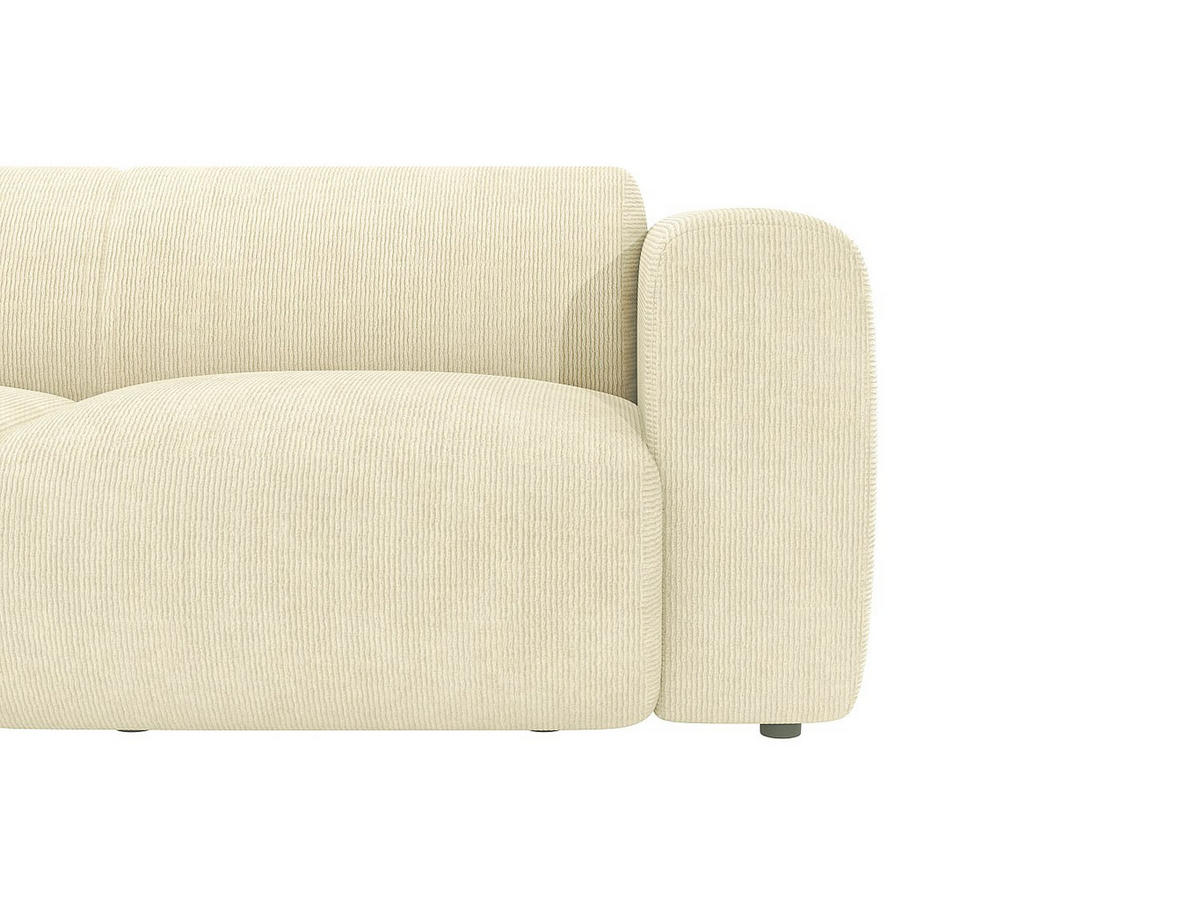 SOFA - 5 Personen - samt - gebrochenes weiß Pogni - Weiß, Textil (310/73/96cm) - Vente-Unique
