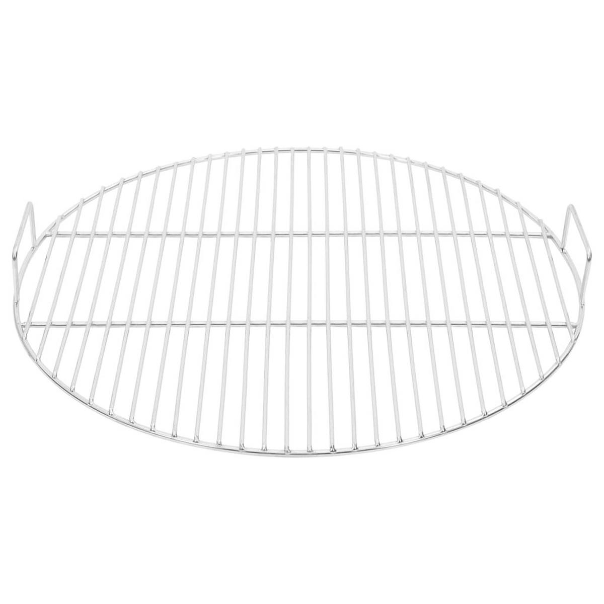 GRILLROST Mit Griffen Rund Ø54 Cm 304 Edelstahl - Silberfarben, Metall (54/54cm) - vidaXL