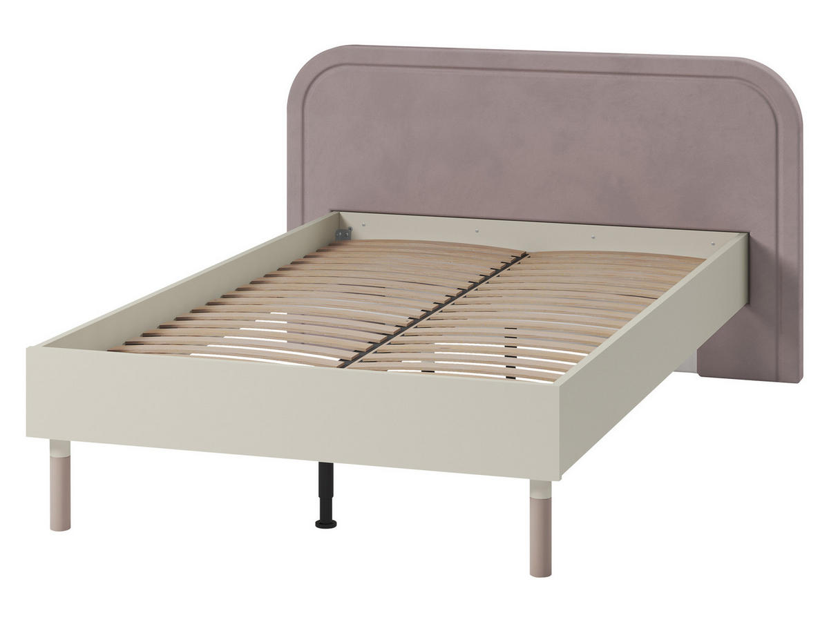 JUGENDBETT Harmony 120 HR09 - Kaschmir/Trüffeleichefarben, Holzwerkstoff/Metall (120/200cm) - MIRJAN24