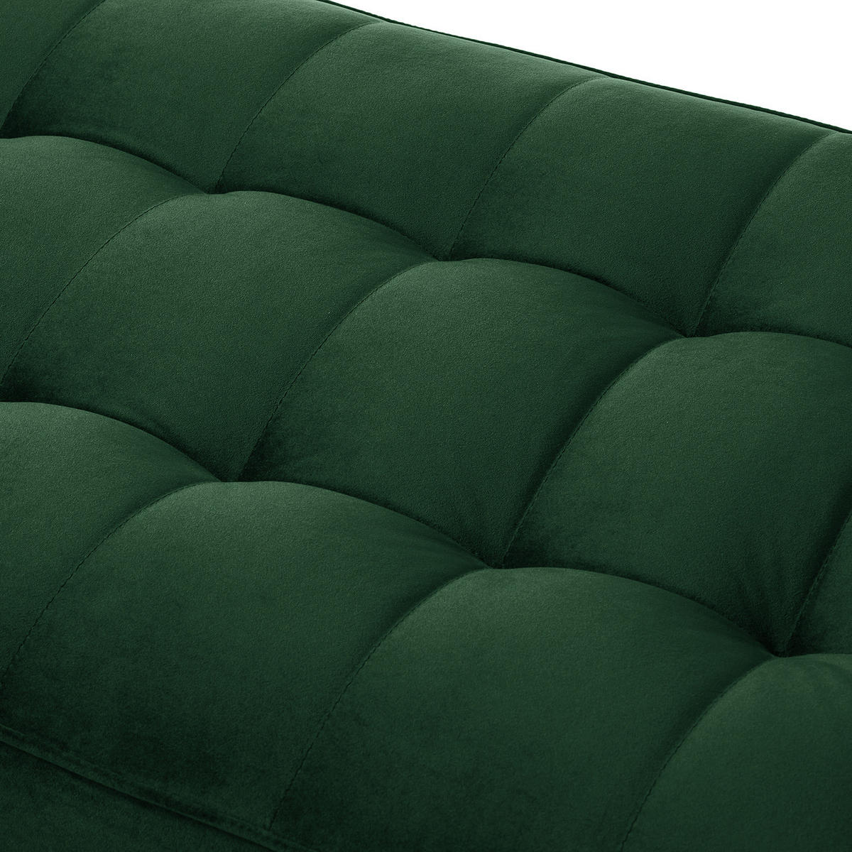 HOCKERBANK - Samt - Dunkelgrün, Birkenholz/Textil (124/43/69cm) - home24