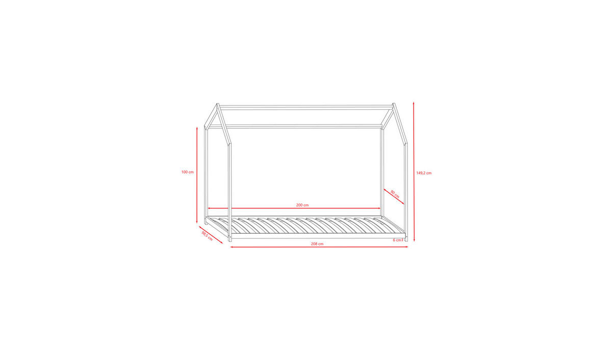 KINDERBETT BELLA ohne Schublade ohne Matratze Weiß 200/90 - Weiß, Holzwerkstoff (90/200cm) - RAUMHIRSCH FURNITURE