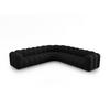 ECKSOFA symmetrisch modular Lupine aus Chenille-Stoff schwarz 5 Sitzplätze - Schwarz, Textil (309/309cm) - Micadoni