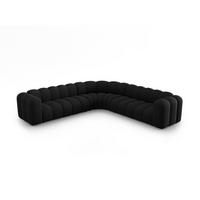 ECKSOFA symmetrisch modular Lupine aus Chenille-Stoff schwarz 5 Sitzplätze - Schwarz, Textil (309/309cm) - Micadoni