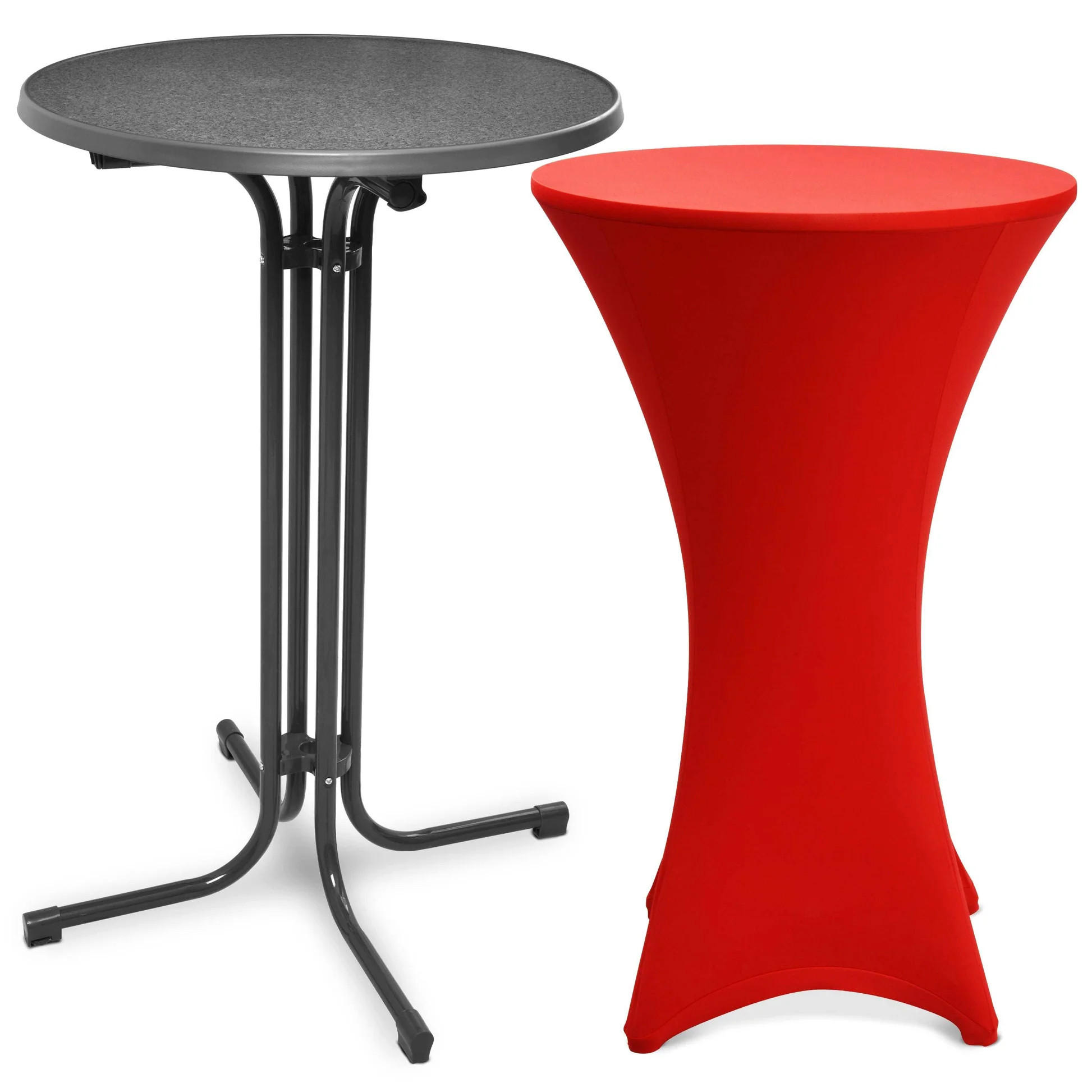 Beautissu Stehtisch Rot 70x110x70 cm