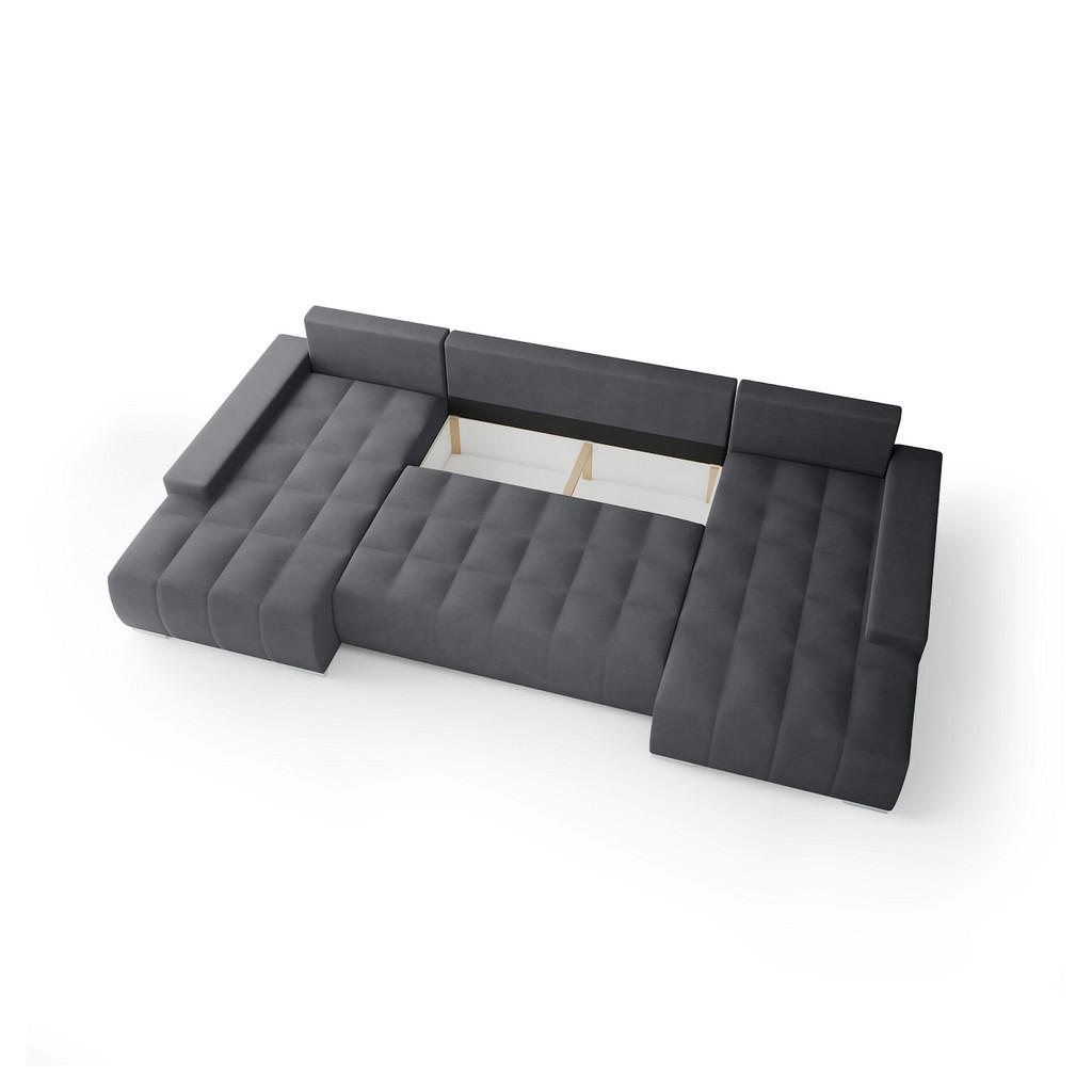 Thumbnail - Meblito Ecksofa, Dunkelgrau, Textil, U-Form, 350x85x185 cm, Wohnzimmer, Sofas & Couches, Wohnlandschaften, Wohnlandschaf...
