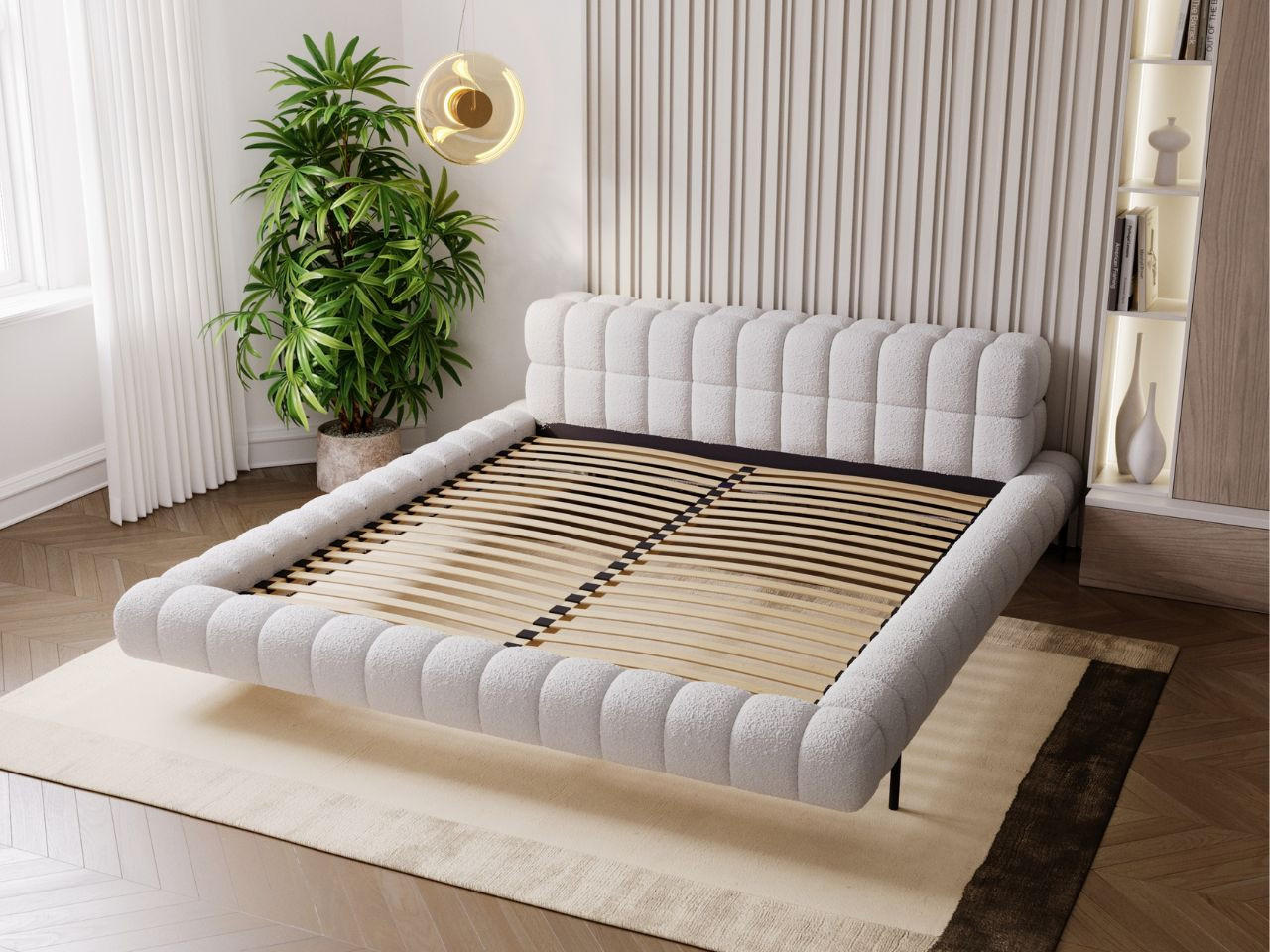 Graingold Polsterbett Grau 160x200 cm